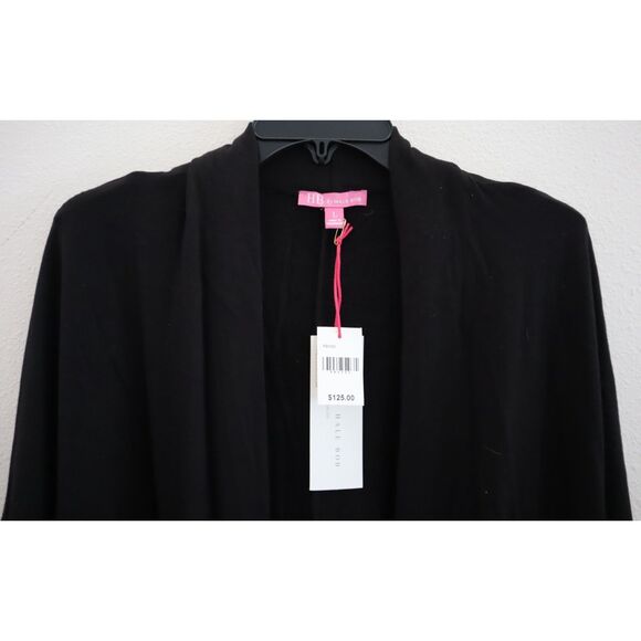 HB by Hale Bob RB5060 Women's Sz Large Black Open Front Oversized Cardigan - Picture 6 of 9